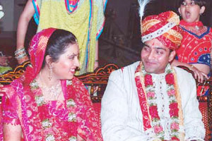Sweta with Sudharshan on their wedding 