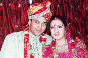 Sweta with Sudharshan on their wedding 