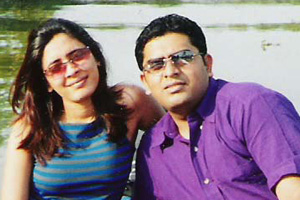 Sweta's brother Lokesh with his wife, Twinkle