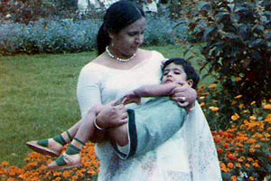 Sweta with her mom