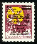 The inaugural flight from Occussi-Ambeno to Sonn� in 1990 was celebrated with this special stamp.