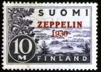 Finland 1930 zeppelin mail overprint.
Click to see a flown cover from the flight.
