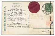 Postcard carried on a 1909 flight 
skippered by Graf Zeppelin himself.
Click to see a larger photo.