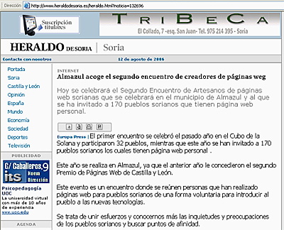 Publicado en YAHOO NOTICIA DE SORIA