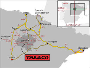 Mapa de Tajueco en Soria, Espa�a