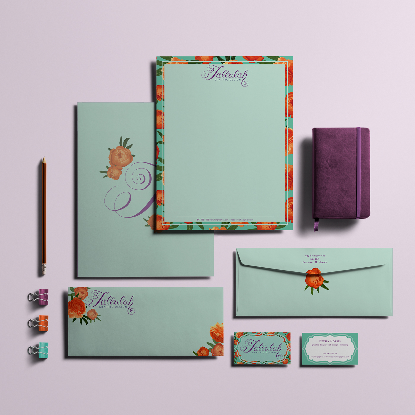 Tallulah branding stationery set