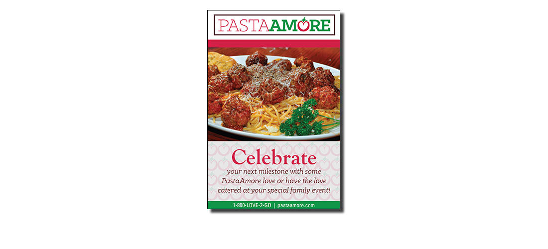 Pasta Amore Table Tent Card