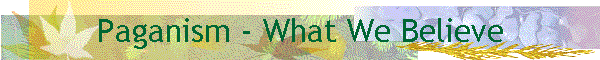 Paganism - What We Believe