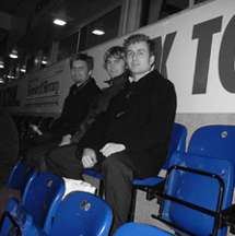Jouni, Pete and Rixy in the press box at Leicester City FC
