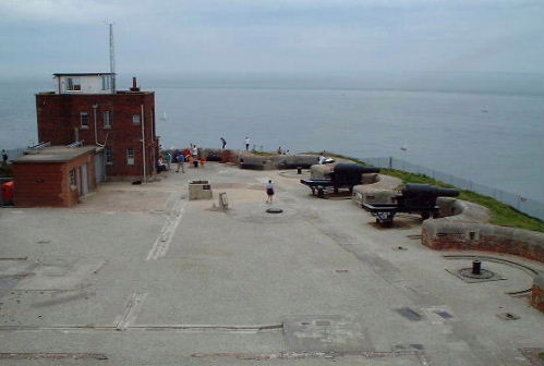Needles battery parade ground looking out towards the Needles point