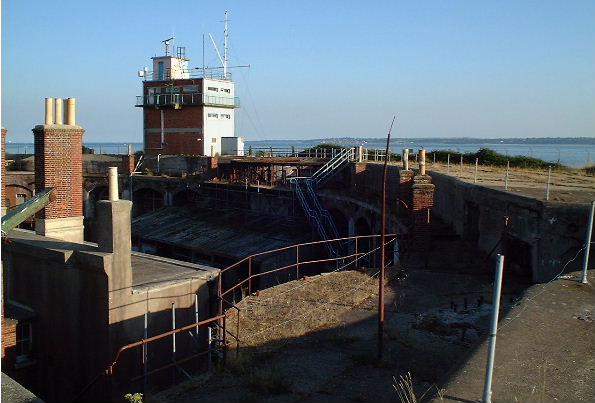 Fort Gilkicker interior looking towards the Solent