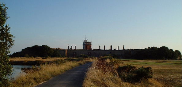 Fort Gilckicker seen from the rear,looking out towards the Solent