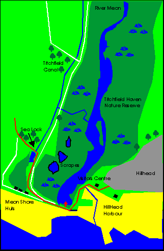 A map of the lower part of Titchfield Nature reserve
