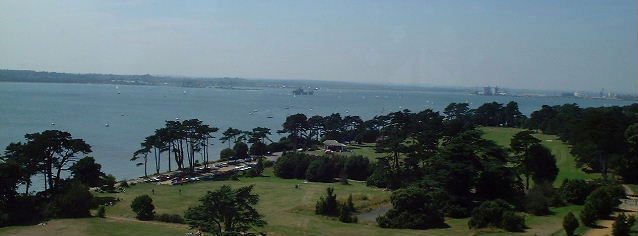 A view from the Tower at Netley towards Southampton