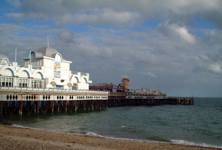 Southsea pier seen from the prom in a stylised shot