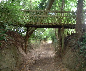 The bridge over the footpath at the back of Farringford House