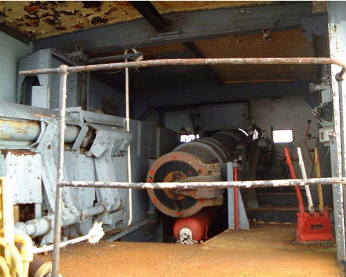 Inside of 9.2 Gun mounting