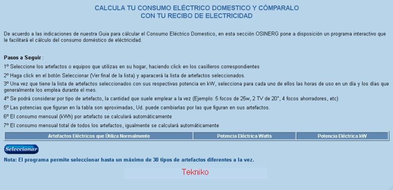 calcula tu consumo de energia