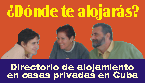 Directorio de alojamiento en casas privadas en Cuba
