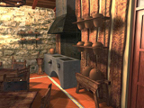 Cocina de carb�n de la taberna