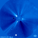 Eclipse solar con filtro azul