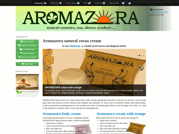 Aromazora main page