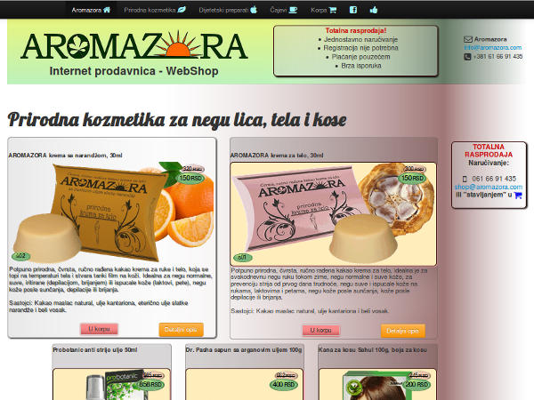 WebShop Aromazora