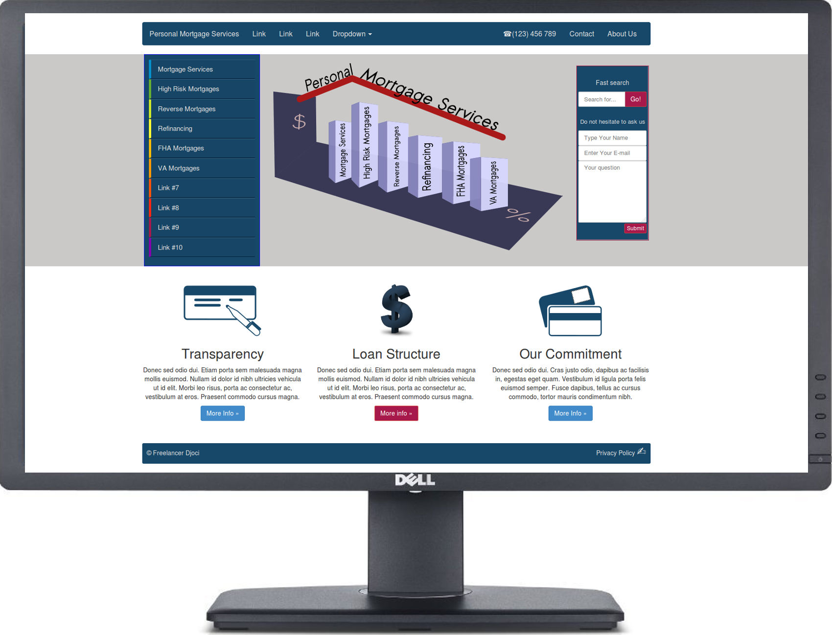 Blue Business Home page