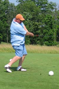Tom Kirk hits a drive in the Tom Kirk 2006 Bachelor Open