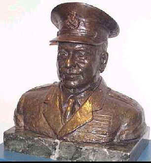 A bronze bust of Blamey.