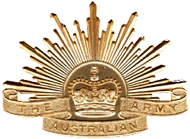 Australian Rising Sun Badge on issue in 2002. Worn on the upturned left brim of the slouch hat.