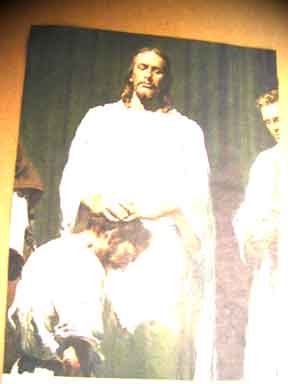 text at the bottom of the page:  when jesus christ organized his church, he called and ordained his disciples...YEAH, we bet he did!!!
