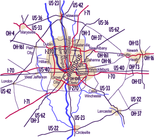 Map of Columbus - Click to Enlarge