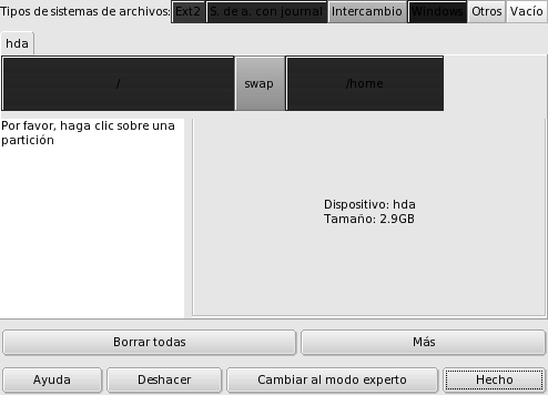 La ventana principal de DiskDrake