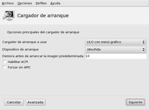 Eligiendo el modo de arranque