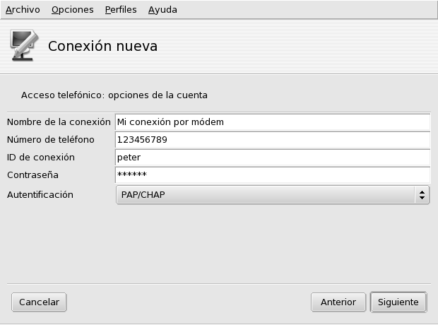 Configurando la conexión de red