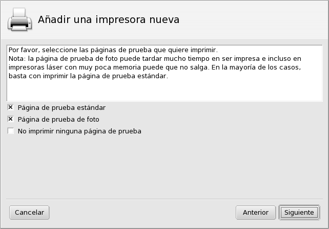 Probar la impresora