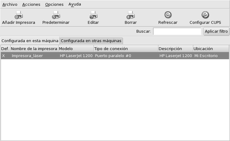 Administrando impresoras