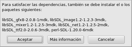 Rpmdrake – Diálogo de alerta de dependencias