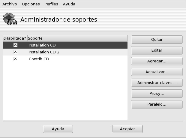 El Administrador de soportes de software