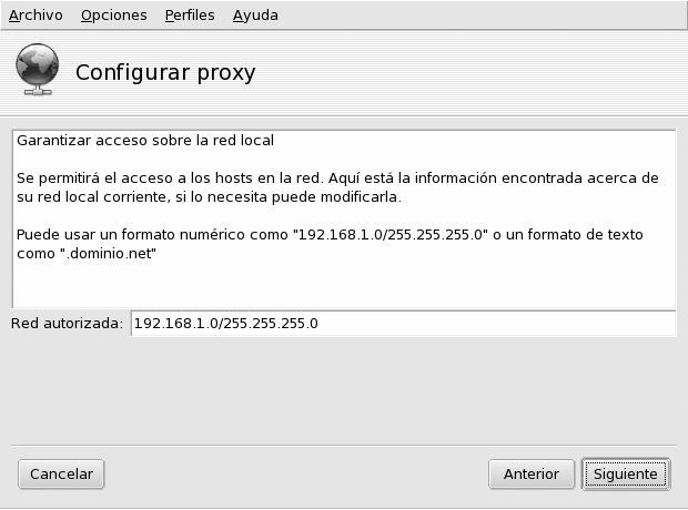Restringir el acceso a una subred en particular