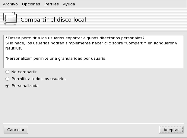 Controlando los directorios exportados