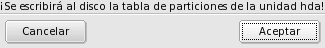 Confirmando la escritura de la tabla de particiones