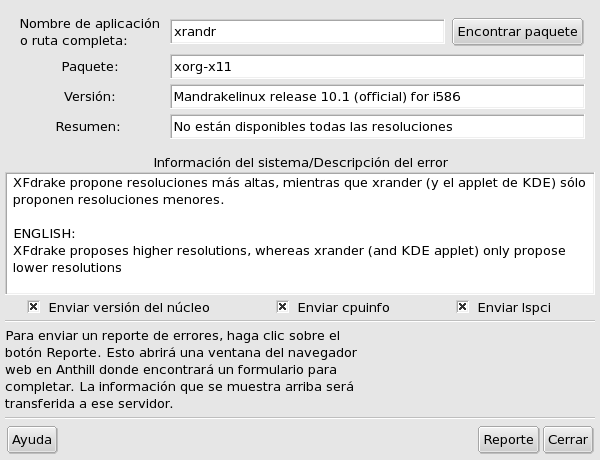 Reportando un error con Drakbug