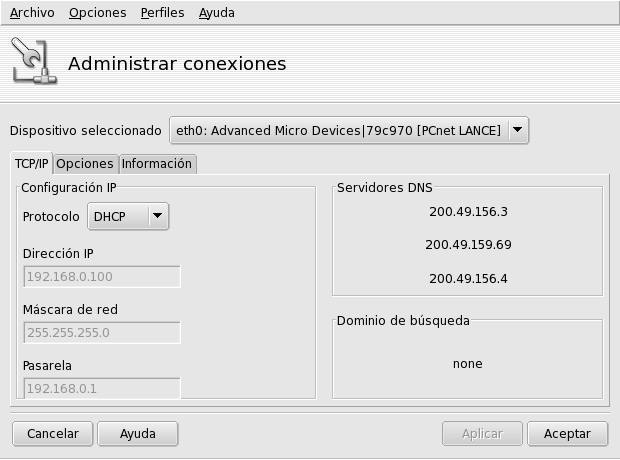 Administrar conexiones de red