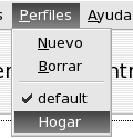 El menú de Perfiles del Centro de Control