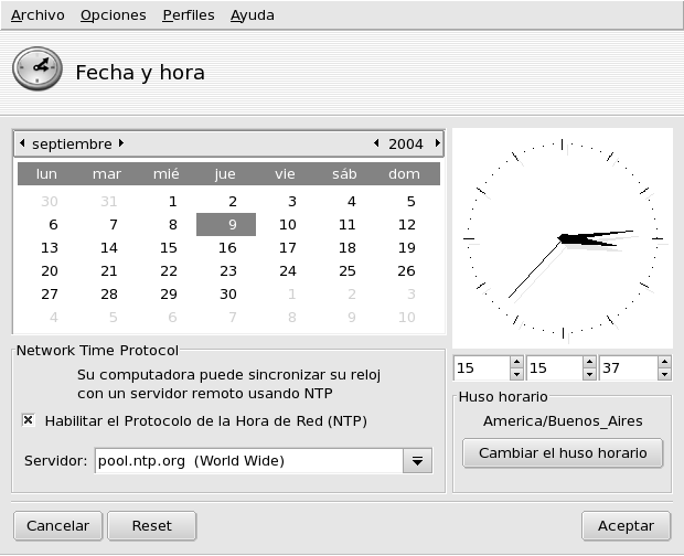 Cambiando la fecha y la hora