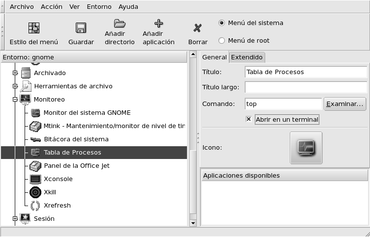 Una entrada nueva del menú con MenuDrake