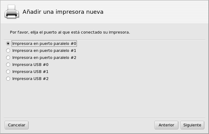 El puerto de la impresora