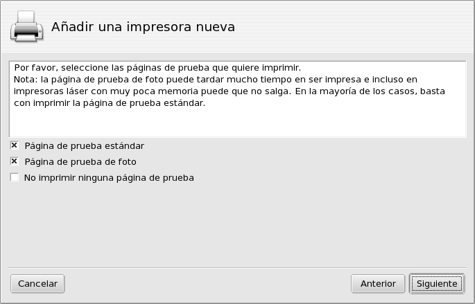 Probar la impresora